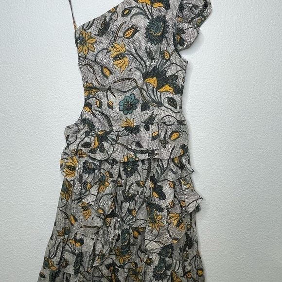 Ulla Johnson dress midi Ondine in Portofino sz 8 gray NWOT one shoulder - Picture 9 of 11